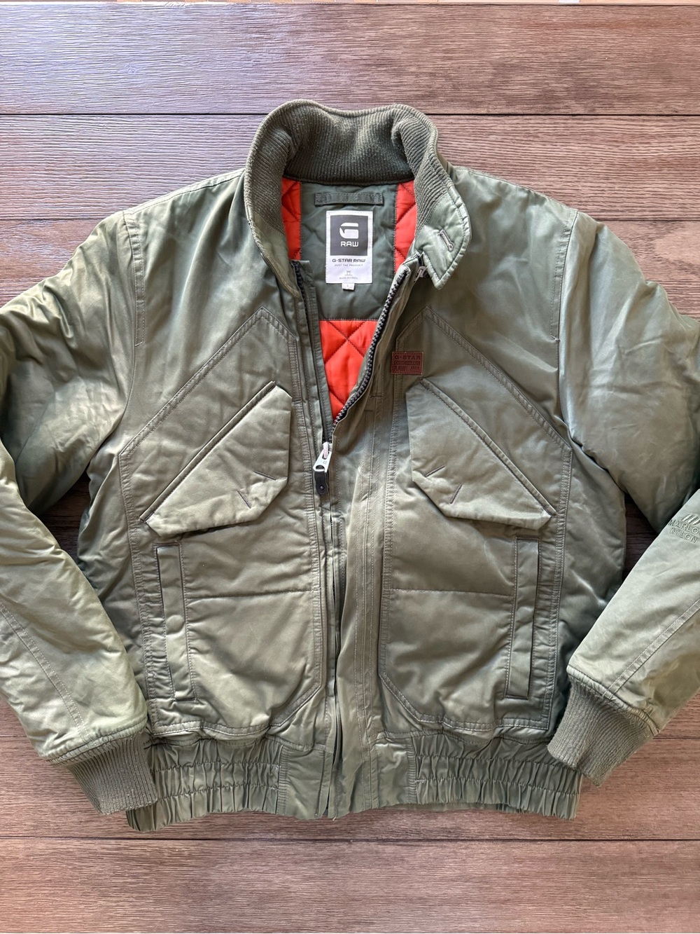 G-Star RAW - Men’s Olive Quilted Bomber Jacket - Vintage